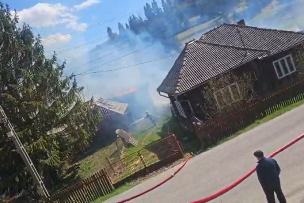 incendiu in subcetate case anexe si vegetaie uscat afectate de flcri