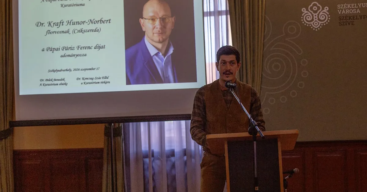 Dr. Kraft Hunor Norbert, distins cu Premiul Memorial Pápai Páriz Ferenc