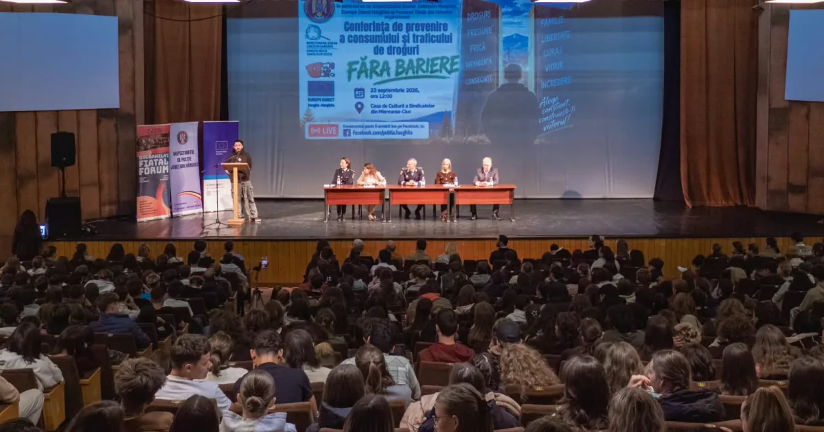Fără Bariere la Miercurea-Ciuc: peste 800 de elevi, față în față cu realitatea drogurilor